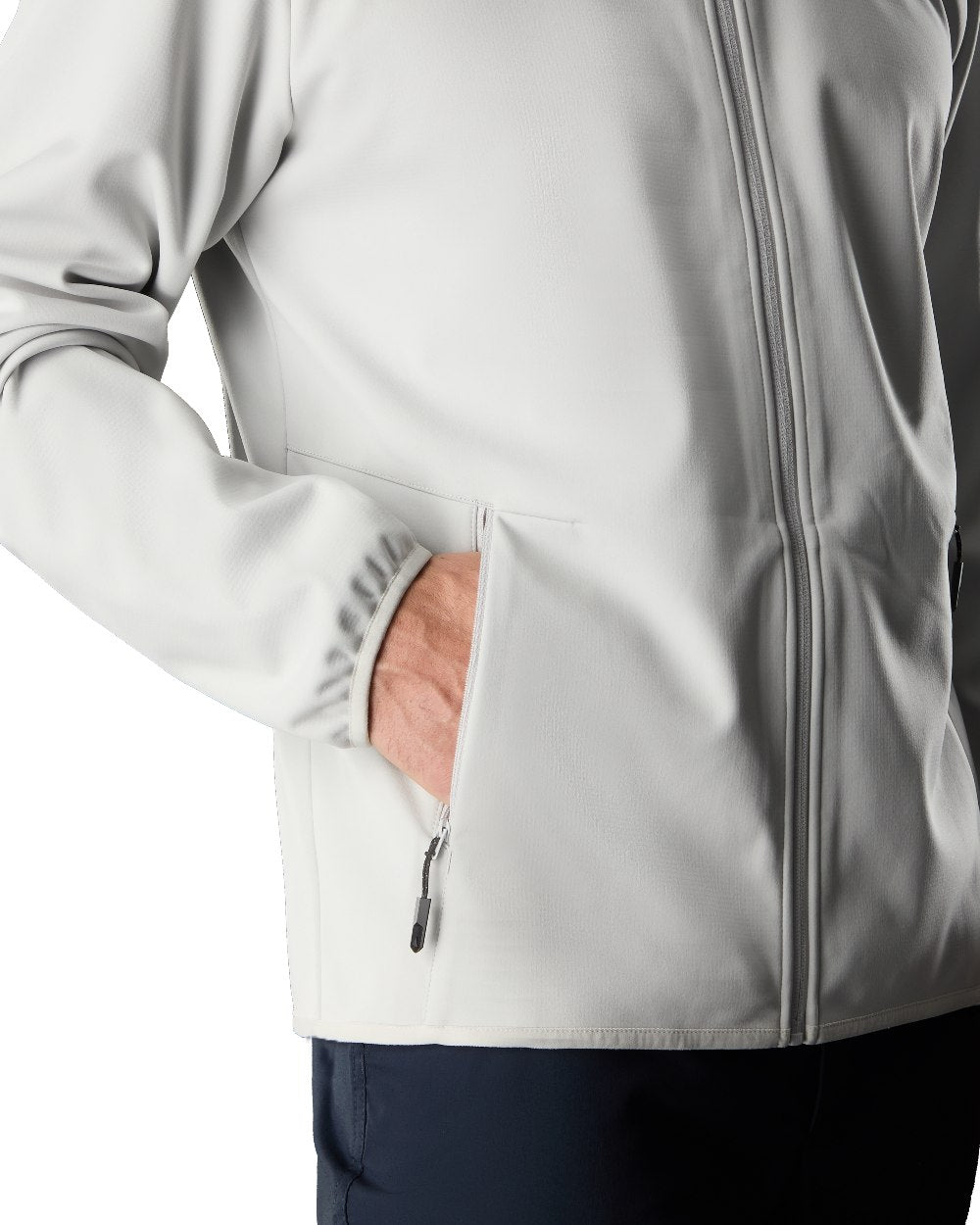 Platinum Coloured Musto Mens Evo Crew Softshell Jacket on White Background