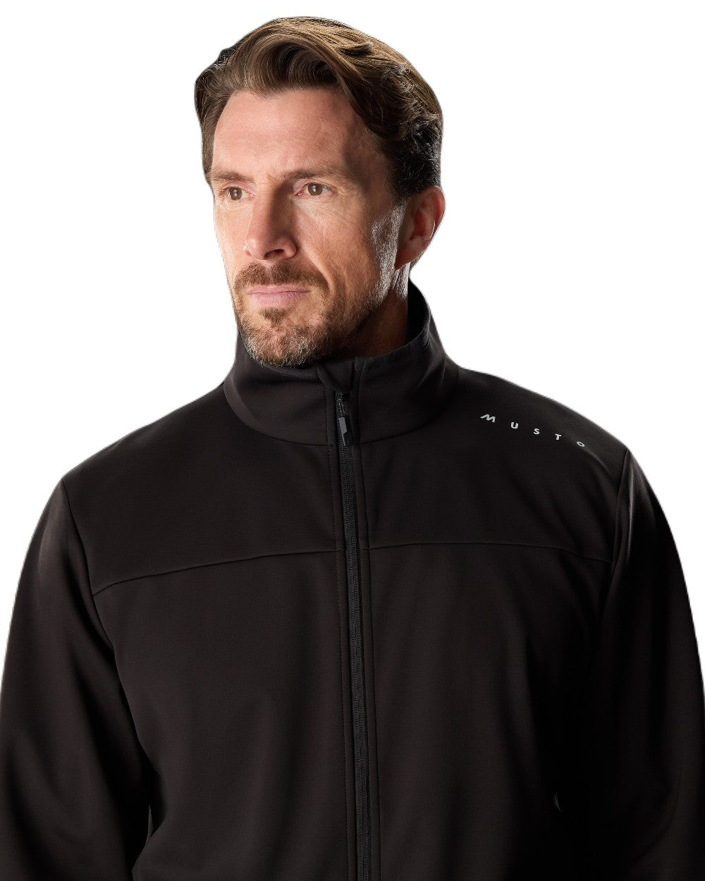 Black Coloured Musto Mens Evo Crew Softshell Jacket on White Background