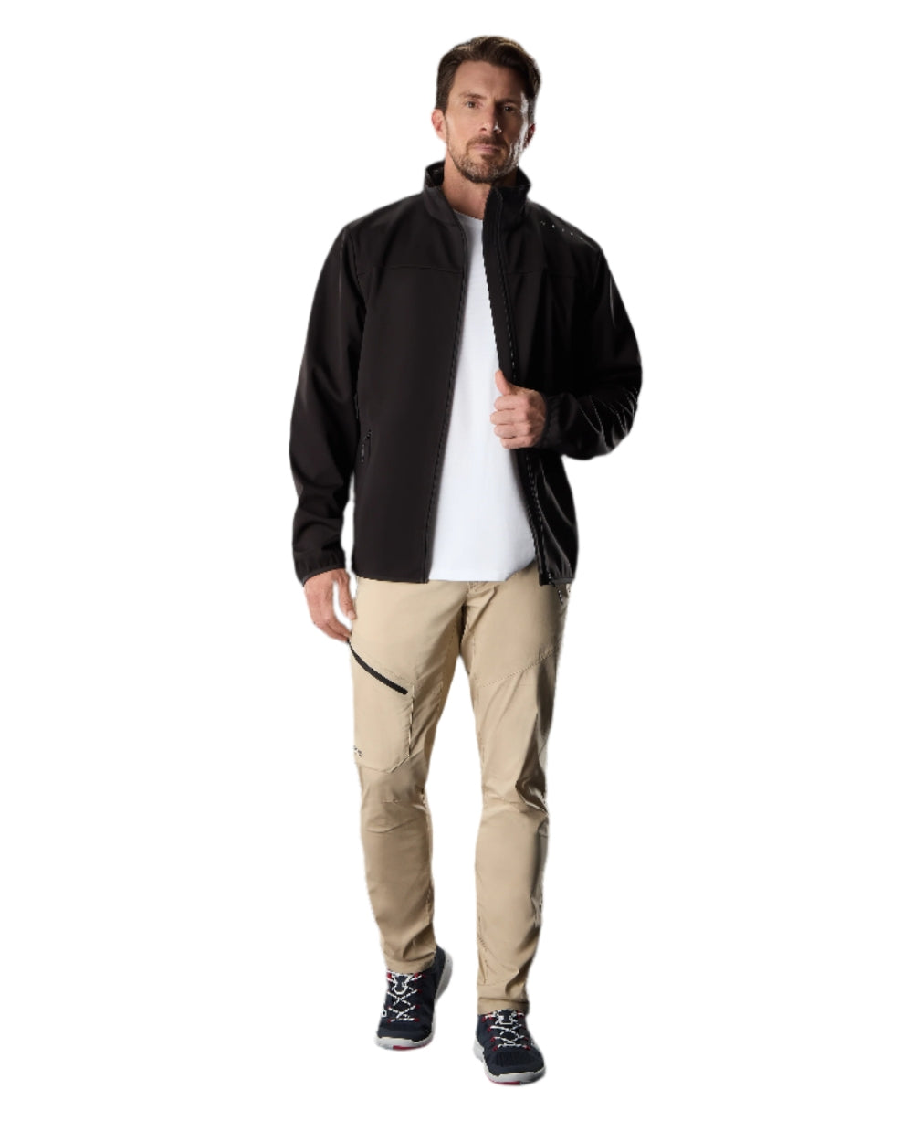 Black Coloured Musto Mens Evo Crew Softshell Jacket on White Background