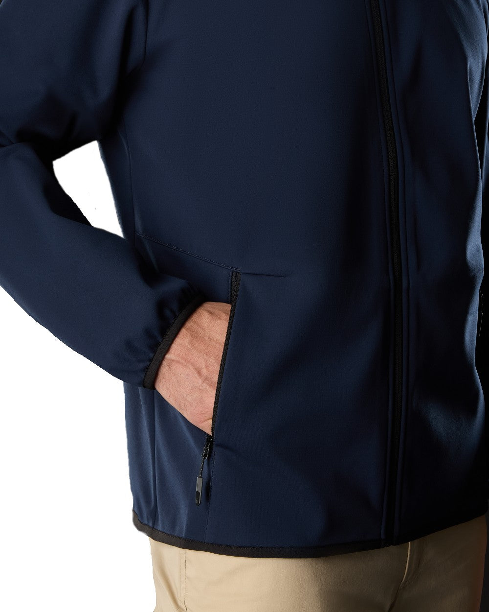 Navy Coloured Musto Mens Evo Crew Softshell Jacket on White Background