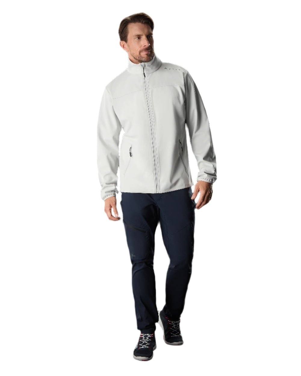 Platinum Coloured Musto Mens Evo Crew Softshell Jacket on White Background