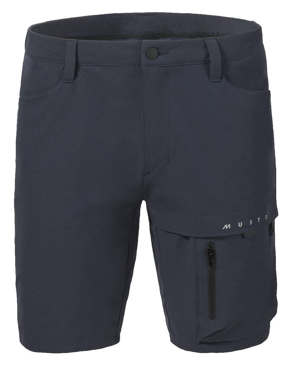 True Navy Coloured Musto Mens Evo Deck Stretch Short on White Background