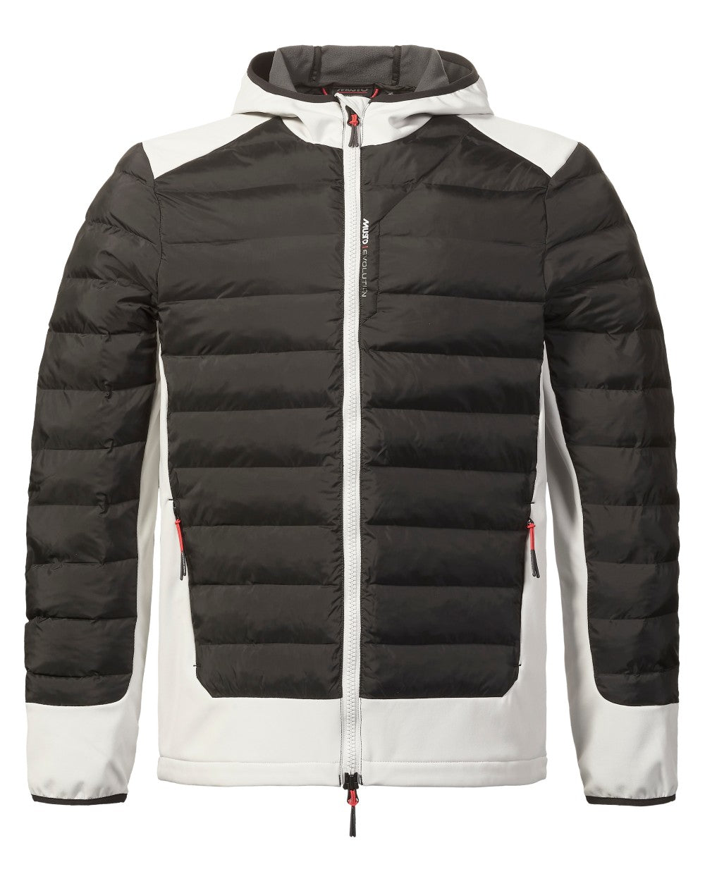 Platinum coloured Musto Mens Evolution Loft Hooded Jacket 2.0 on white background