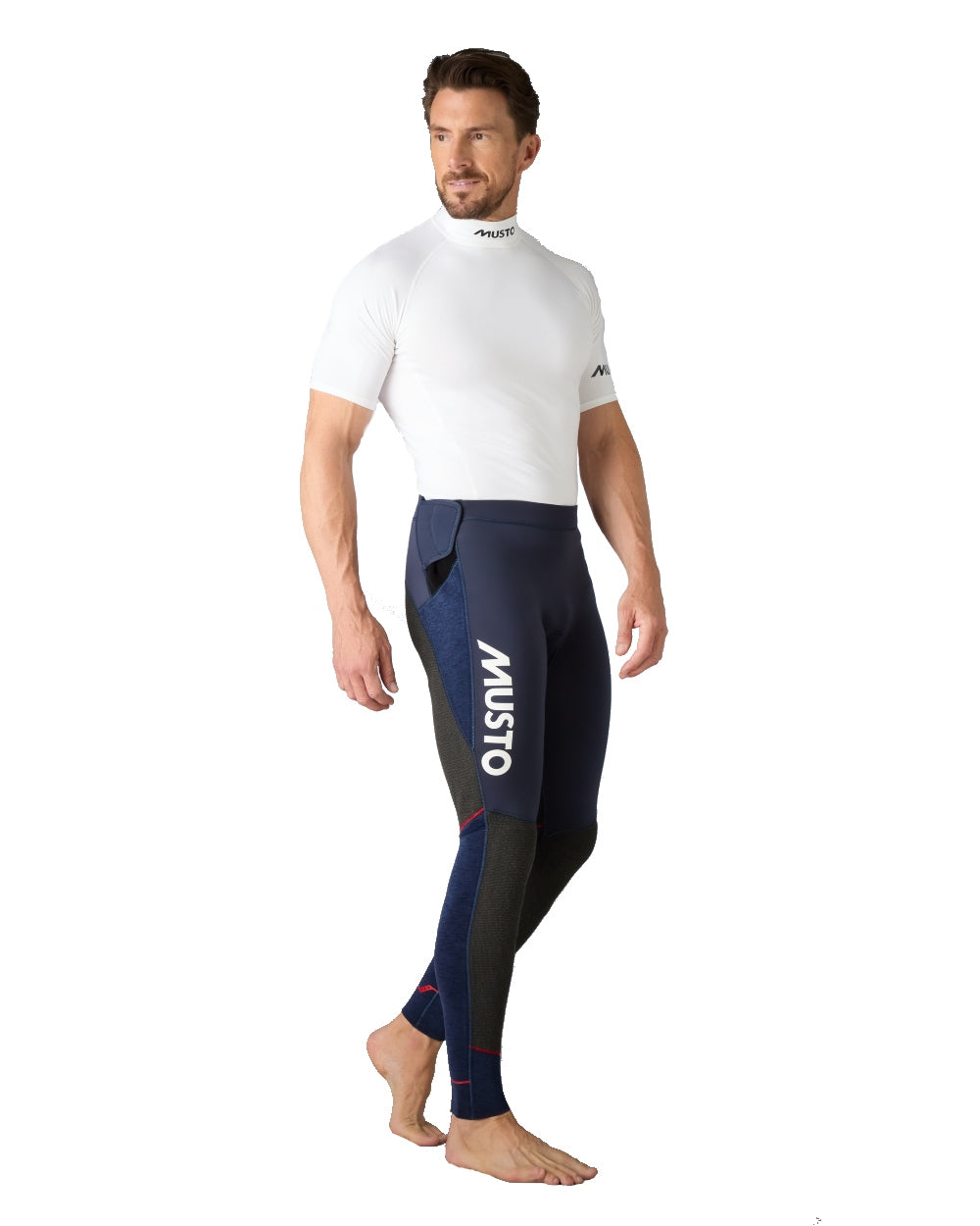 Midnight marl coloured Musto Mens Flexlite Alumin 3.0 Pants on white background