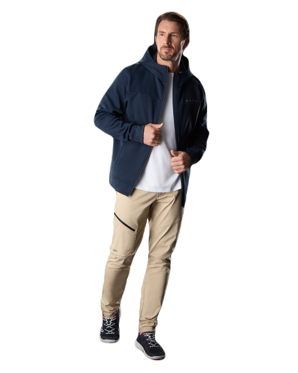 Navy Coloured Musto Mens Full Zip Hoodie on White Background