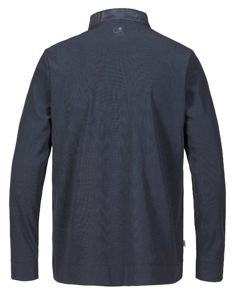 Navy Coloured Musto Mens Land Rover Edye Long Sleeve Polo Shirt On A White Background 