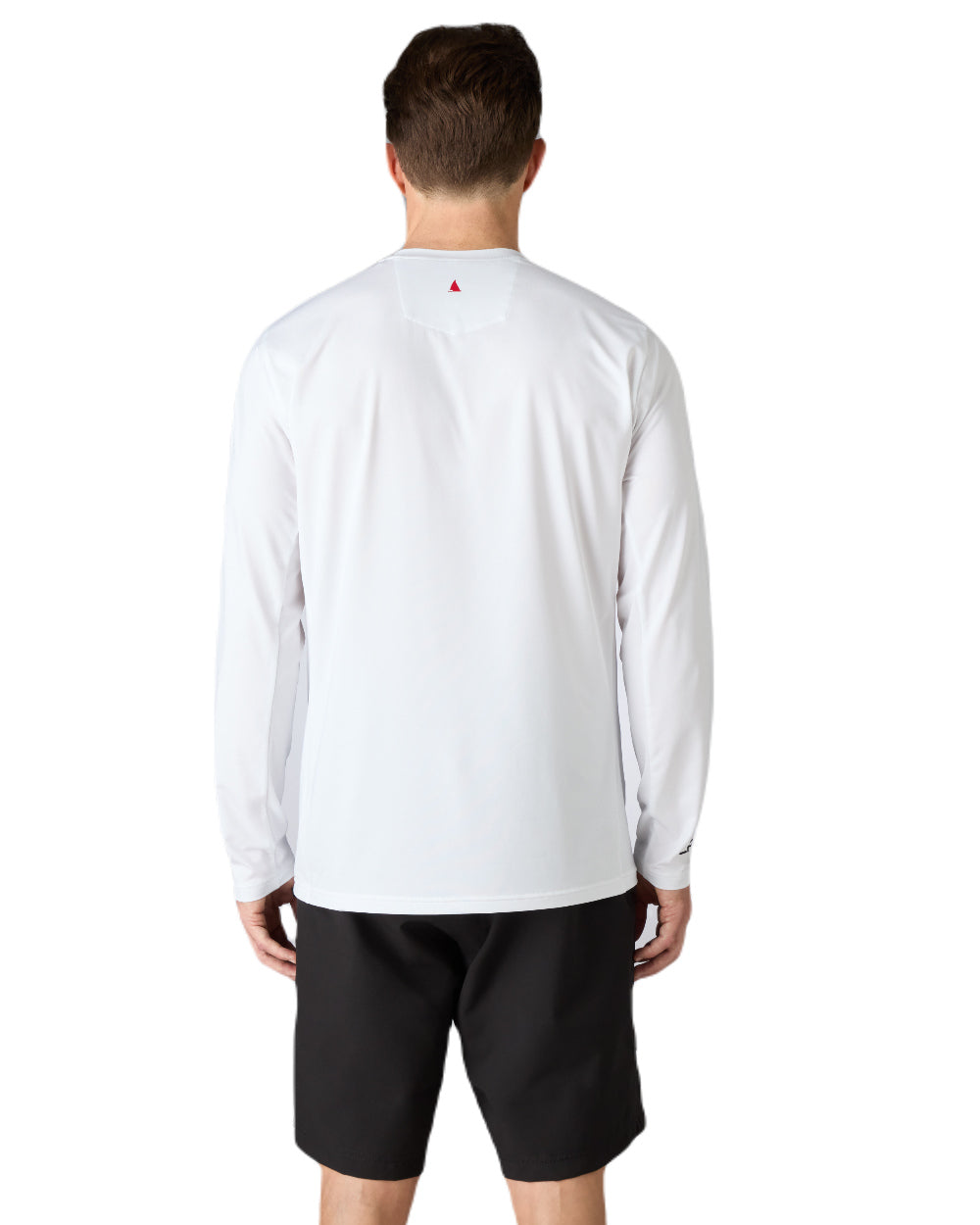 White Coloured Musto Mens LPX Cooling Long Sleeve T-Shirt On A White Background