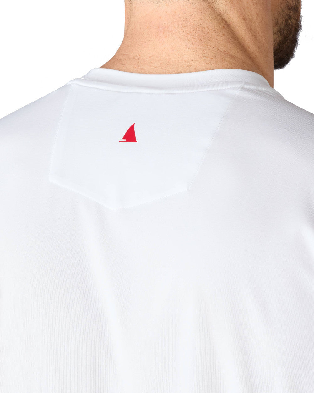 White Coloured Musto Mens LPX Cooling Long Sleeve T-Shirt On A White Background