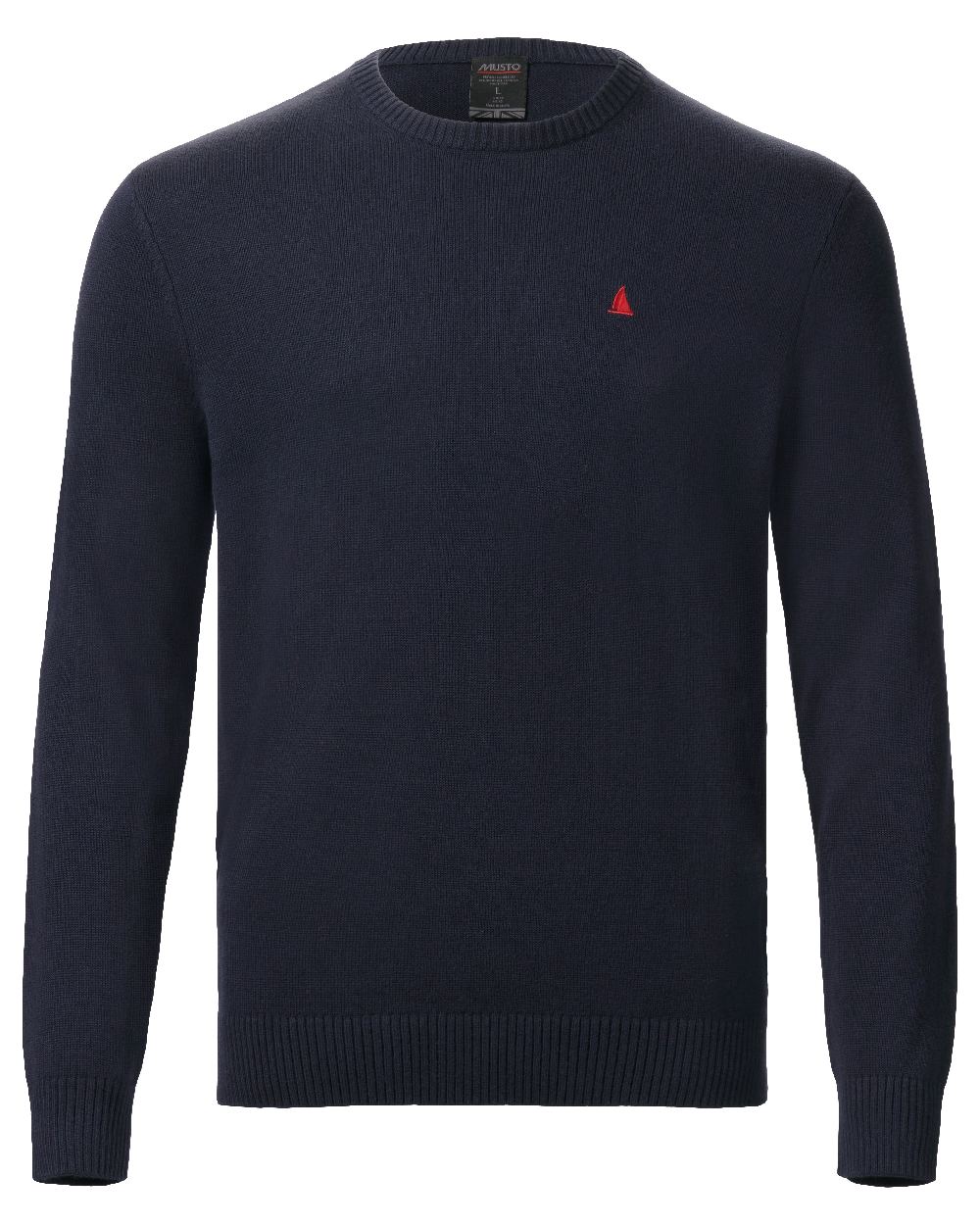 Navy Coloured Musto Mens Original Crew Knit Sweater on White Background