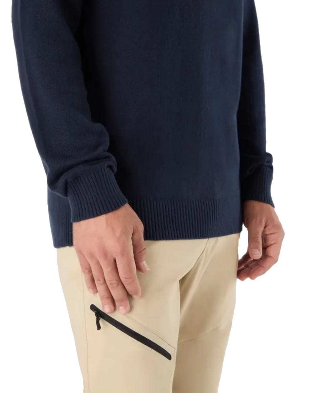 Navy Coloured Musto Mens Original Crew Knit Sweater on White Background