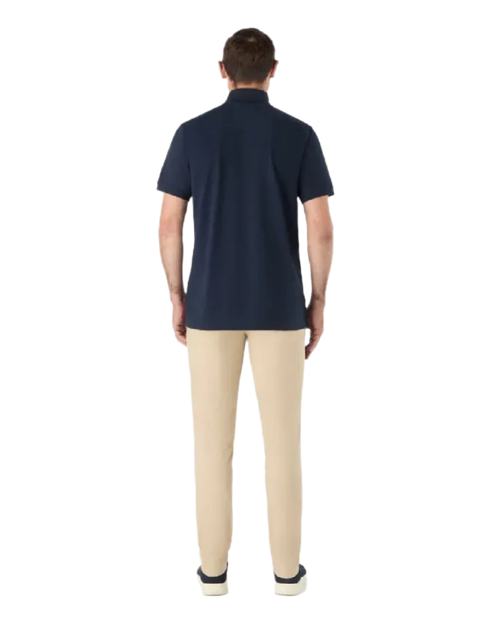 Navy Coloured Musto Mens Original Short Sleeve Polo on White Background