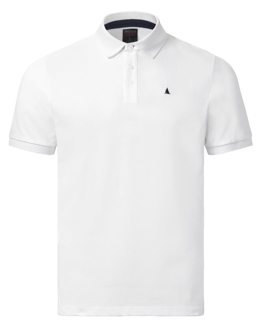 White Coloured Musto Mens Original Short Sleeve Polo shirt on White Background