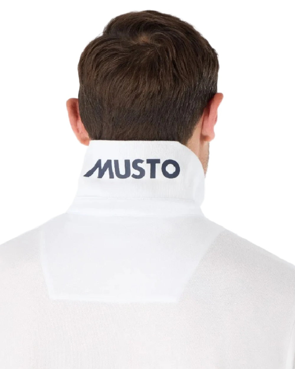 White Coloured Musto Mens Original Short Sleeve Polo shirt on White Background
