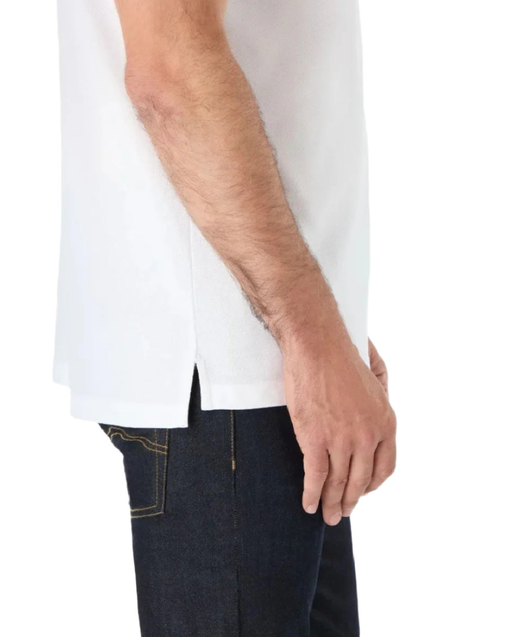 White Coloured Musto Mens Original Short Sleeve Polo Shirt on White Background