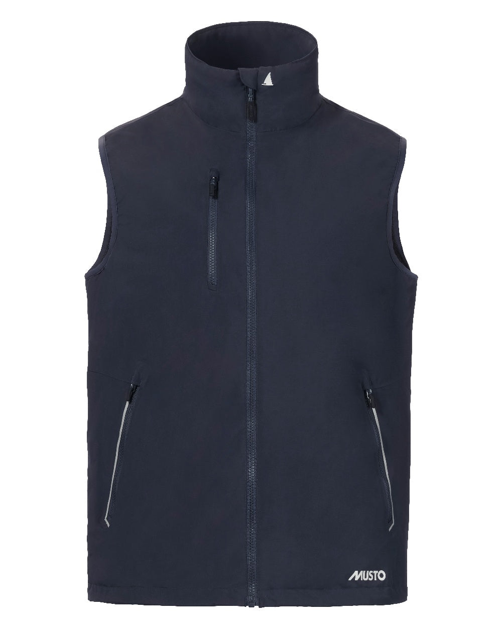 True Navy Coloured Musto Mens Sardinia Vest on White Background