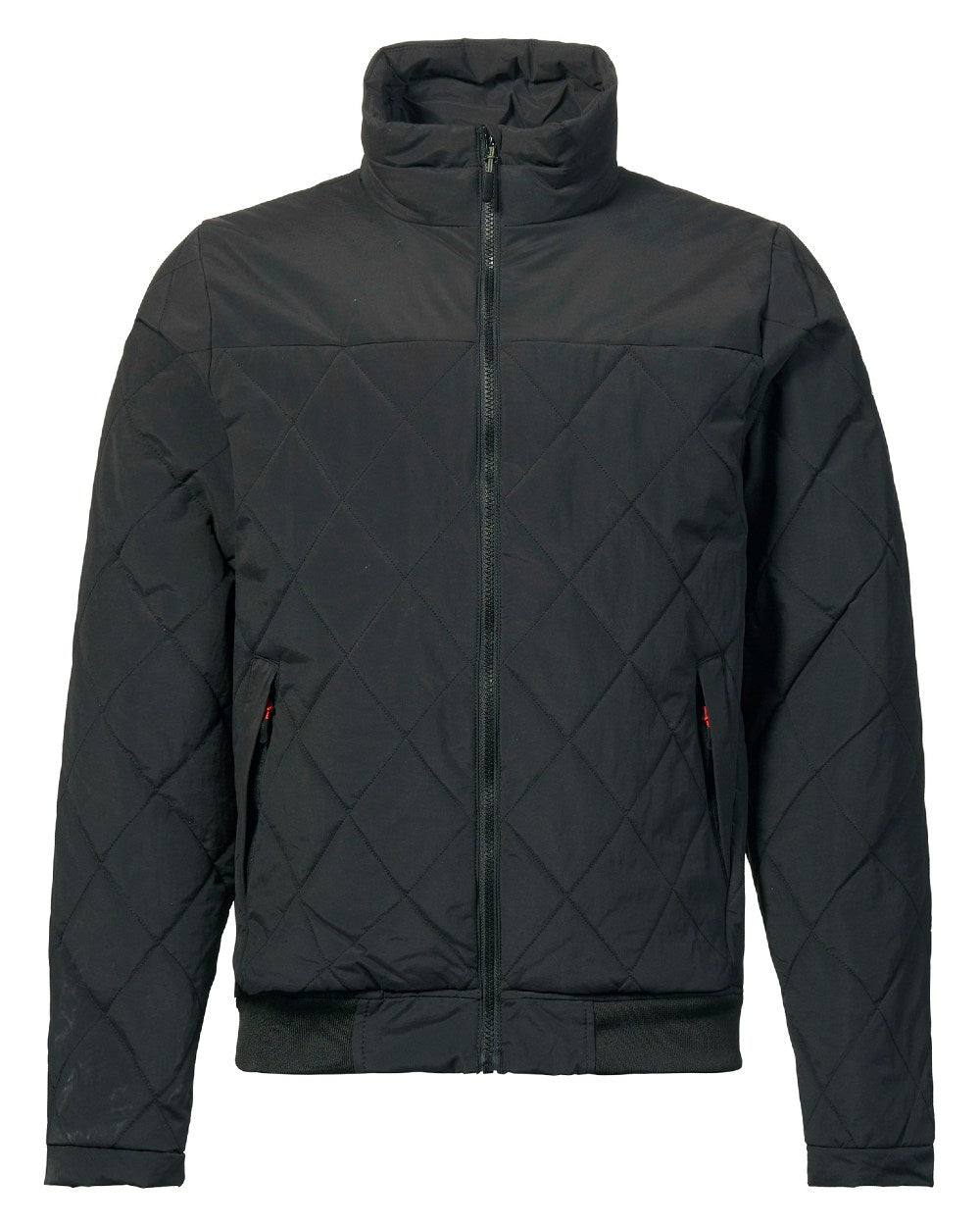 Black Coloured Musto Mens Snug Diamond Quilted Jacket On A White Background