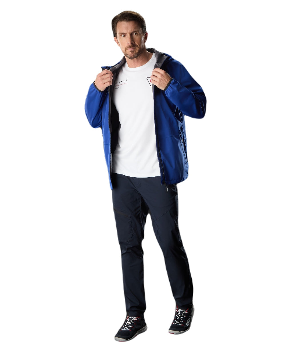 Mazarine Blue Coloured Musto Mens Venture 3L Jacket on White Background