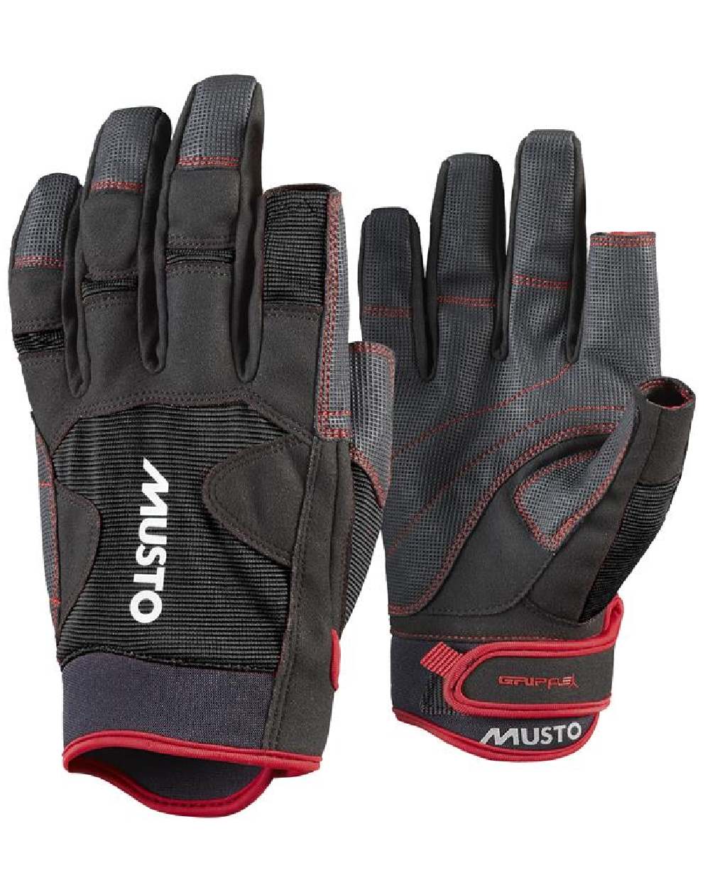 Black Coloured Musto Performance Long Finger Glove 2.0 on White Background