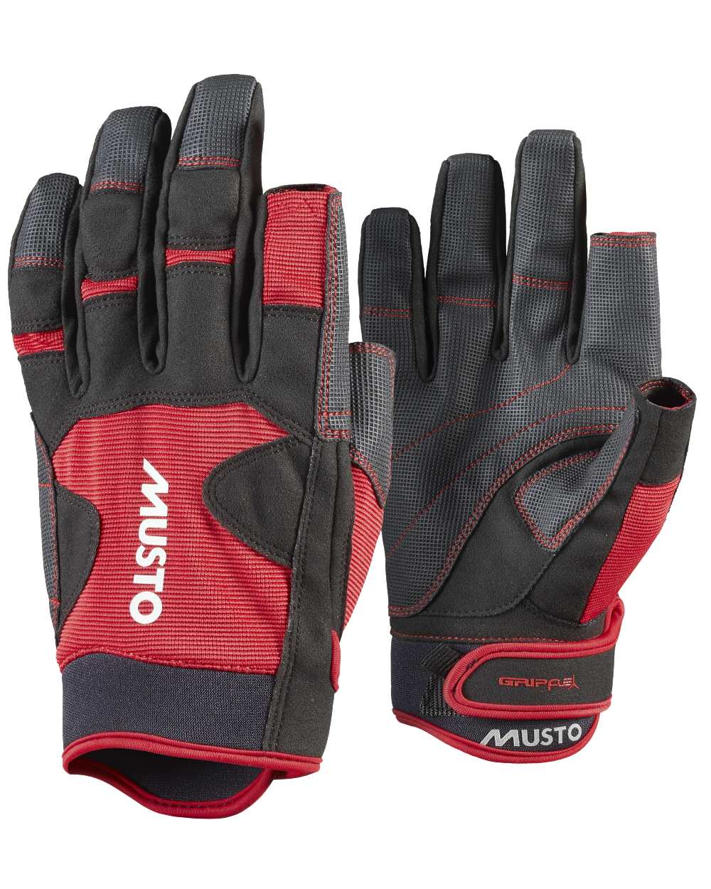 True Red Coloured Musto Performance Long Finger Glove 2.0 on White Background