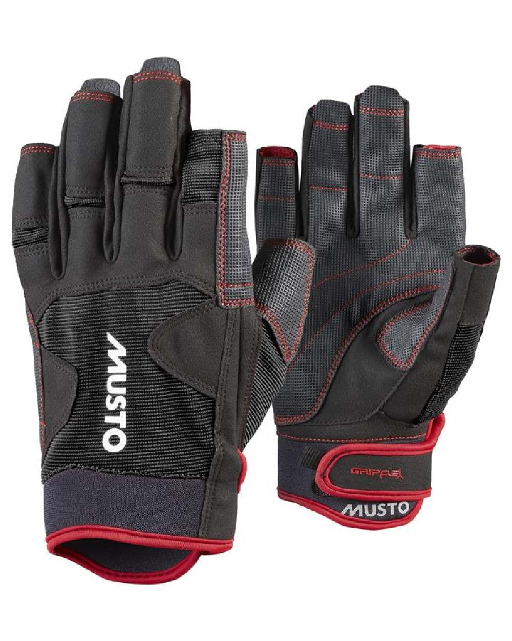 Black Coloured Musto Performance Short Finger Glove 2.0 on White Background