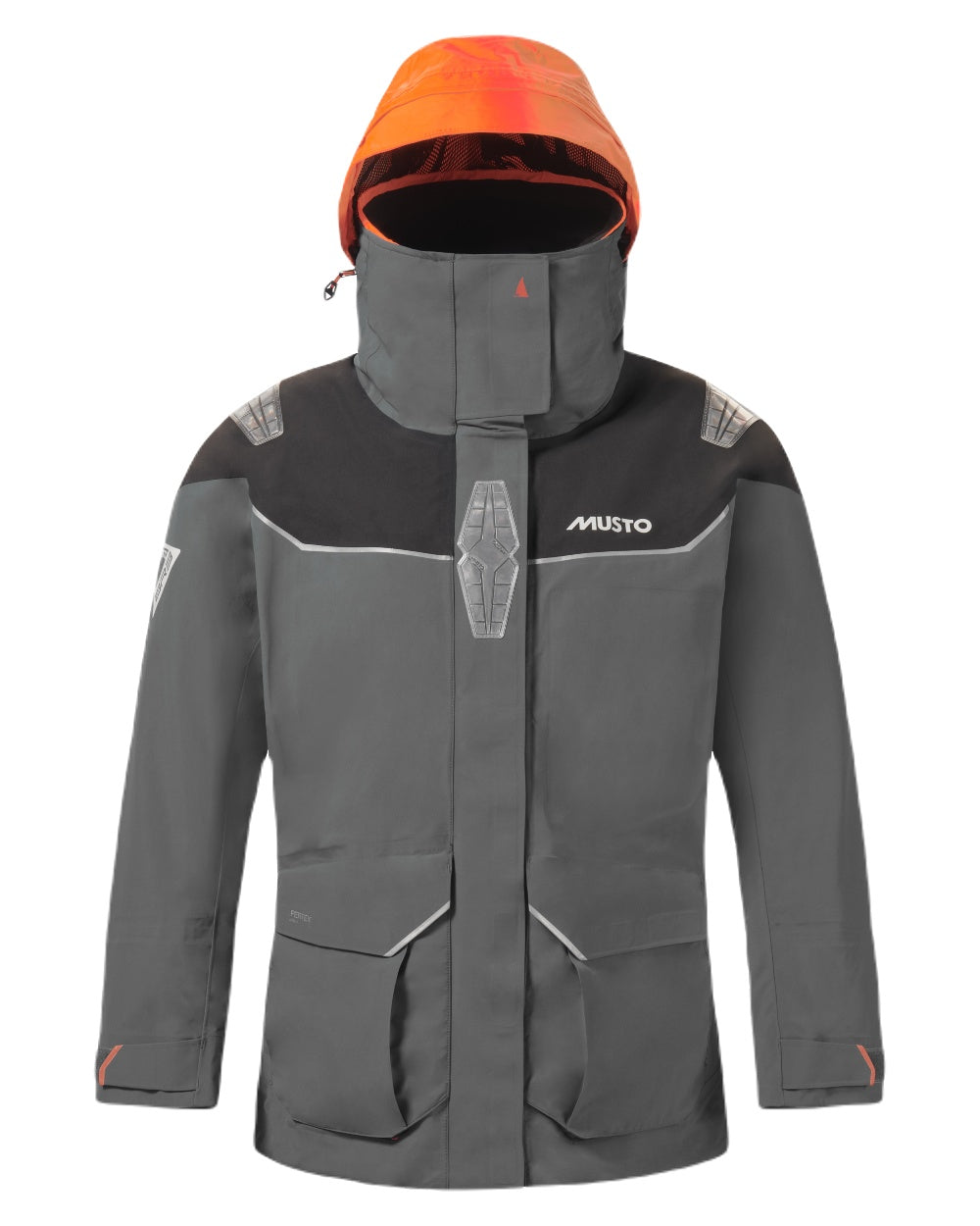 Charcoal Coloured Musto Womens Br3 Pertex Offshore Jacket on White Background