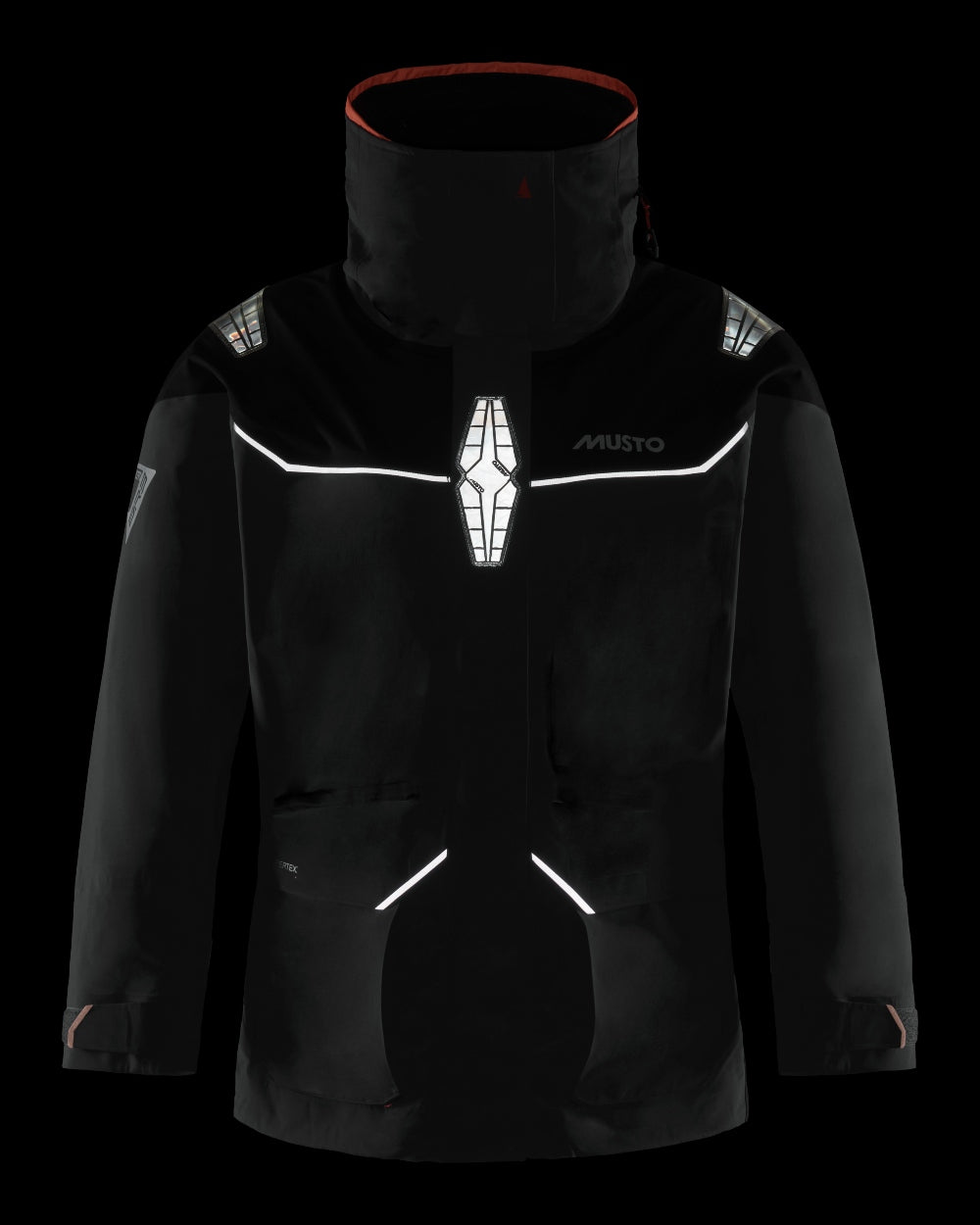 Charcoal Coloured Musto Womens Br3 Pertex Offshore Jacket on Black Background