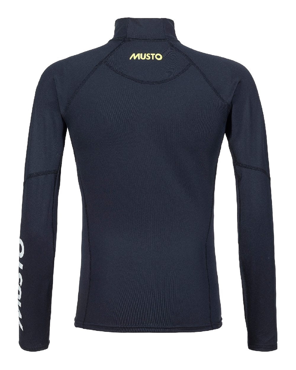 Black coloured Musto Womens Champion Long Sleeves Rash Guardon white background