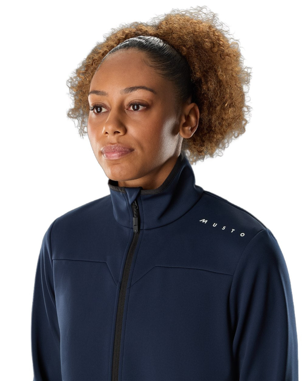 Navy Coloured Musto Womens Evo Crew Softshell Jacket on White Background
