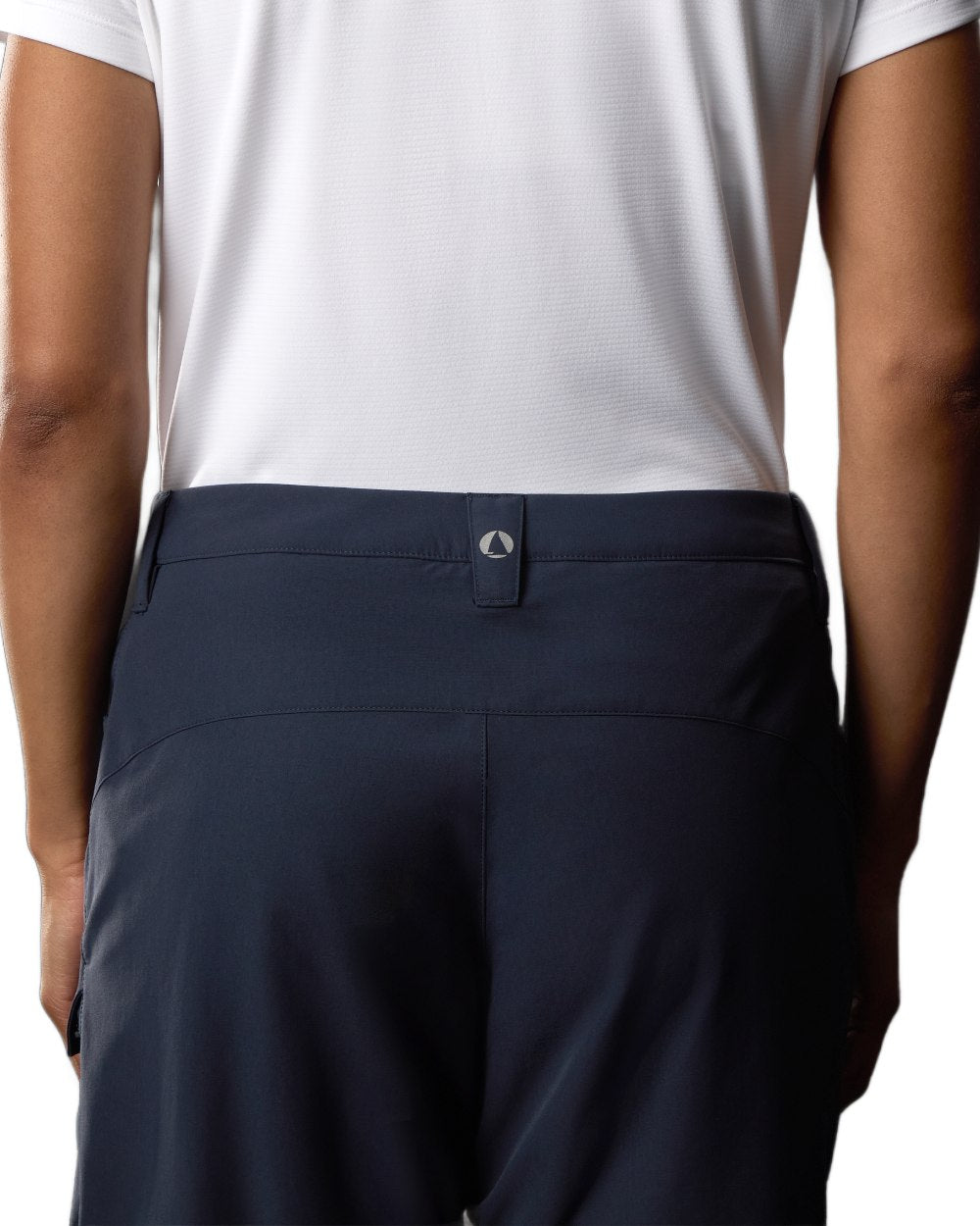 True Navy Coloured Musto Womens Evo Deck Stretch Shorts on White Background