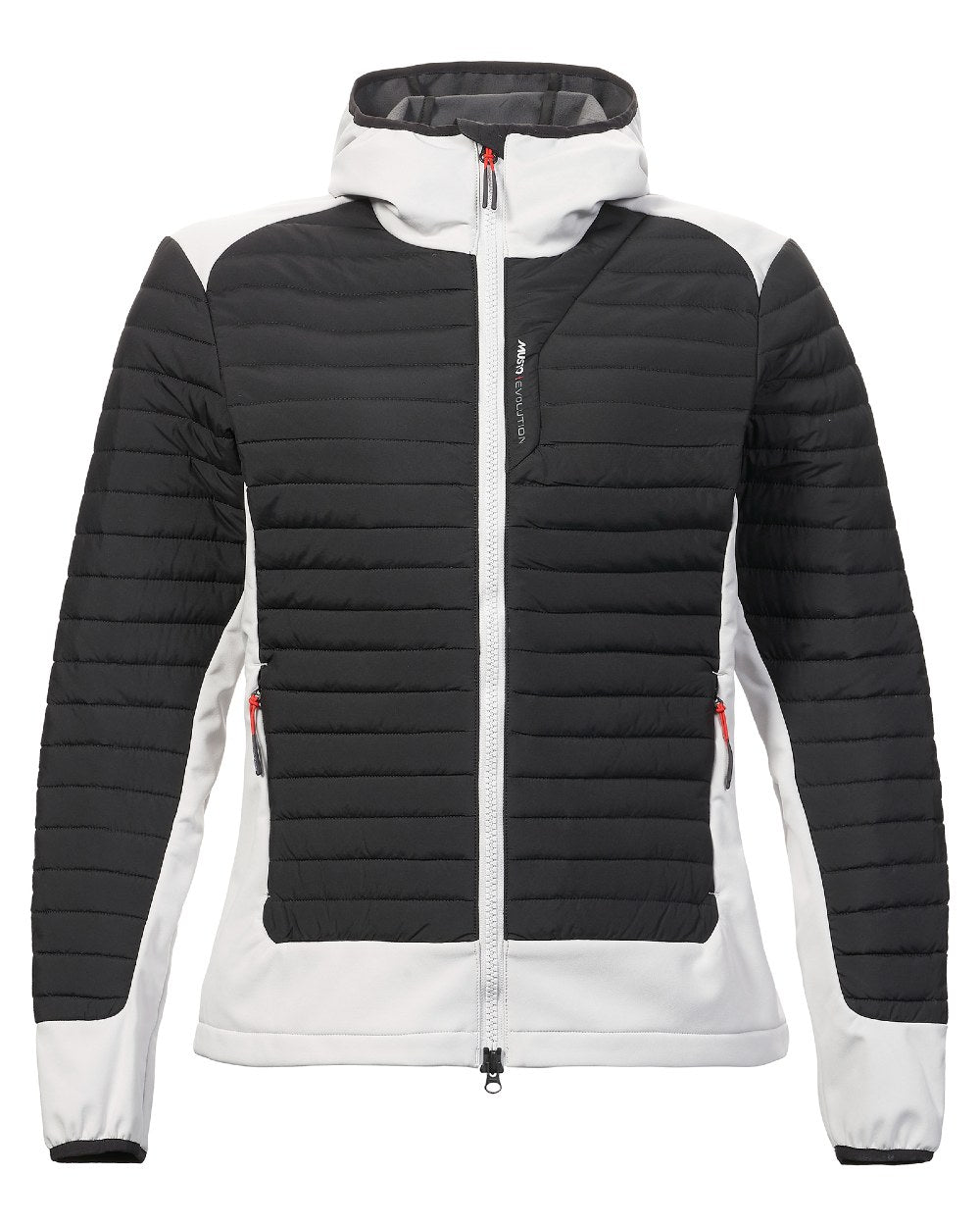 Platinum coloured Musto Womens Evolution Loft Hooded Jacket on white background