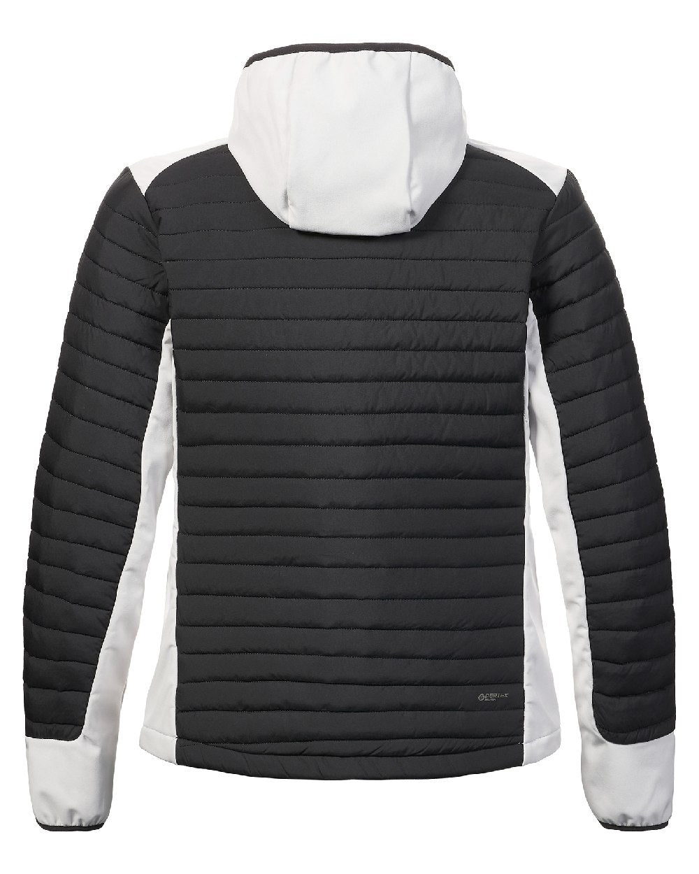 Platinum coloured Musto Womens Evolution Loft Hooded Jacket on white background