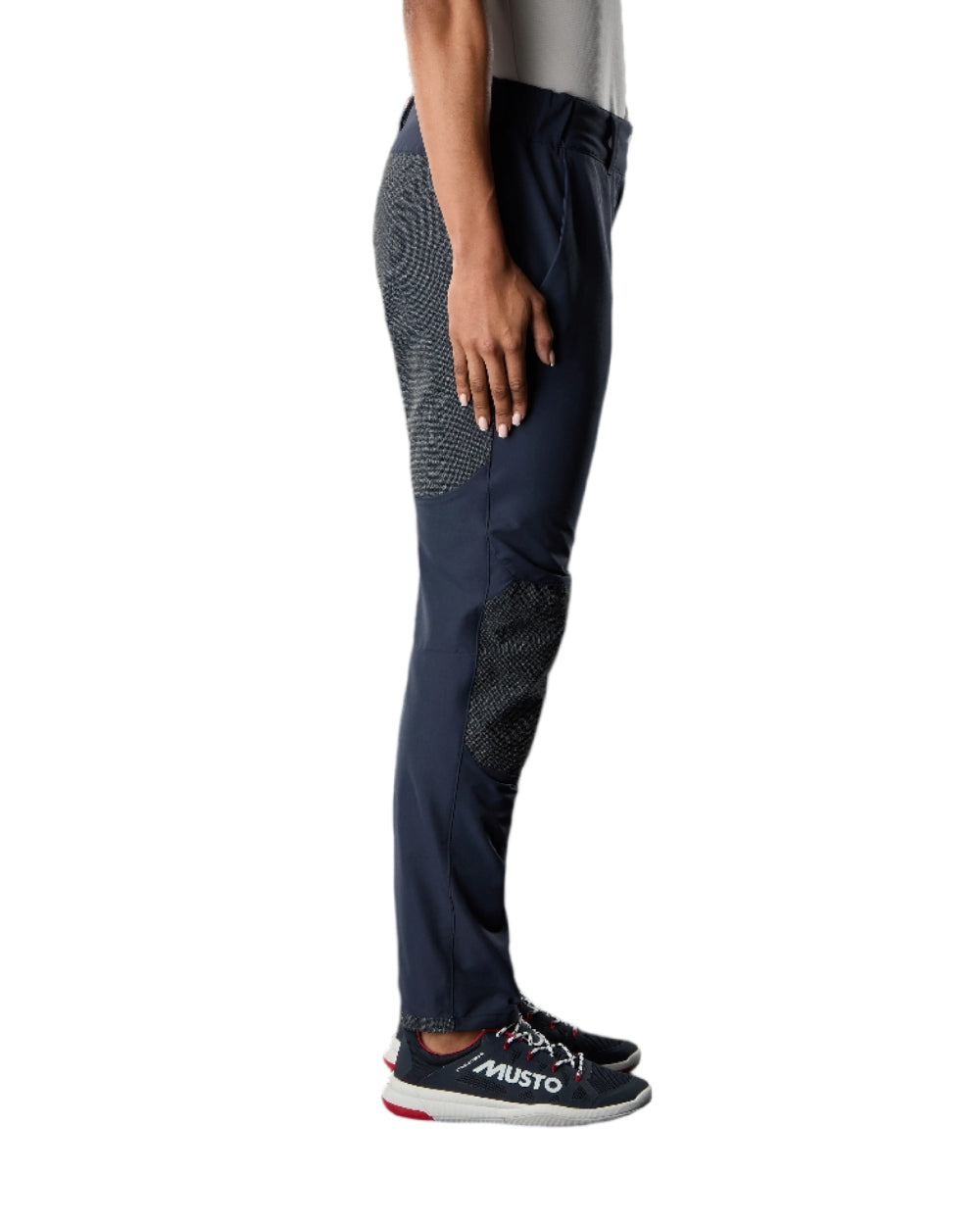 True Navy Coloured Musto Womens Evo Performance Stretch Trouser on White Background