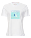 White coloured Musto Womens Marina Graphic Short Sleeves T-Shirt on white background #colour_white