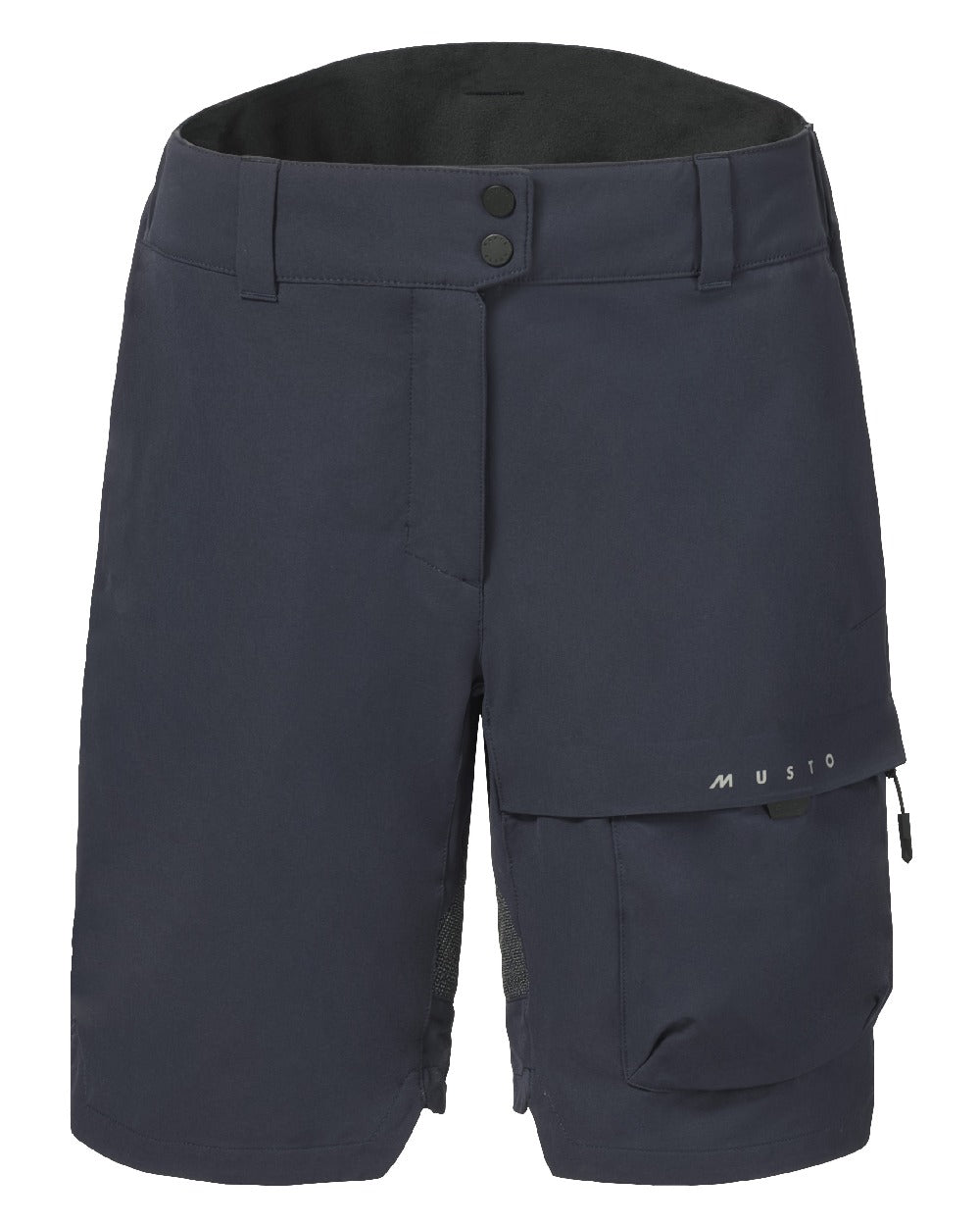 True Navy Coloured Musto Womens Performance Stretch Short on White Background