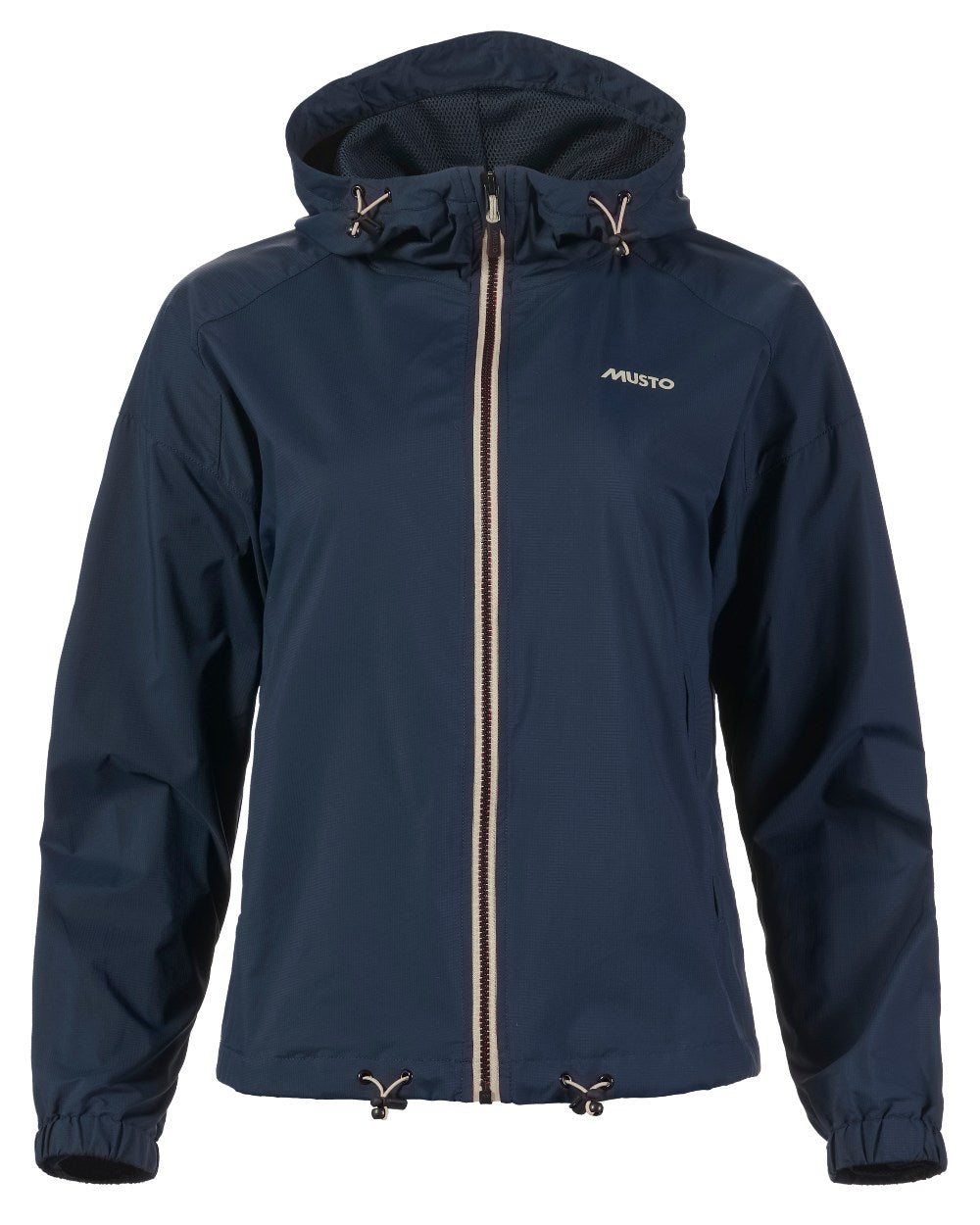 Navy Coloured Musto Womens Windbreaker Jacket On A White Background