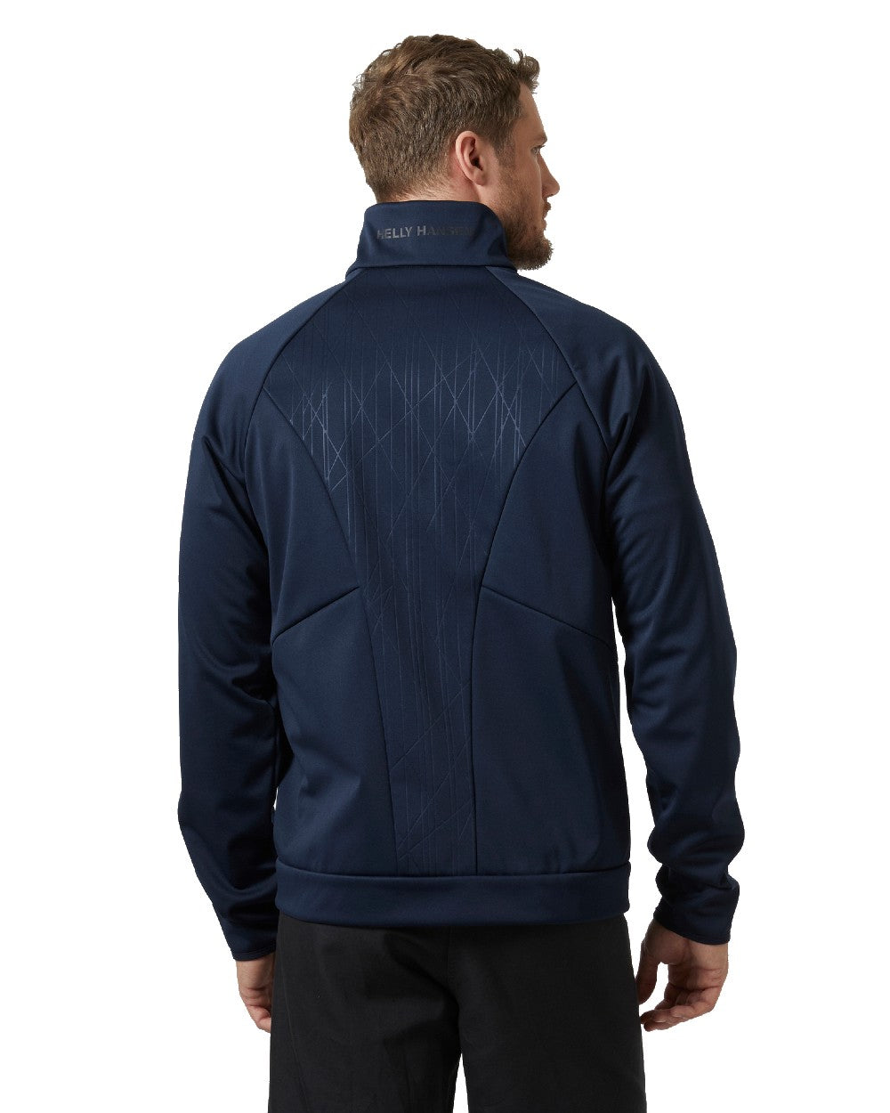 Navy coloured Helly Hansen Mens HP Windproof Fleece 2.0 on white background