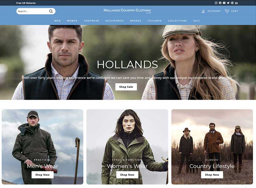 Hollands Country Clothing Website