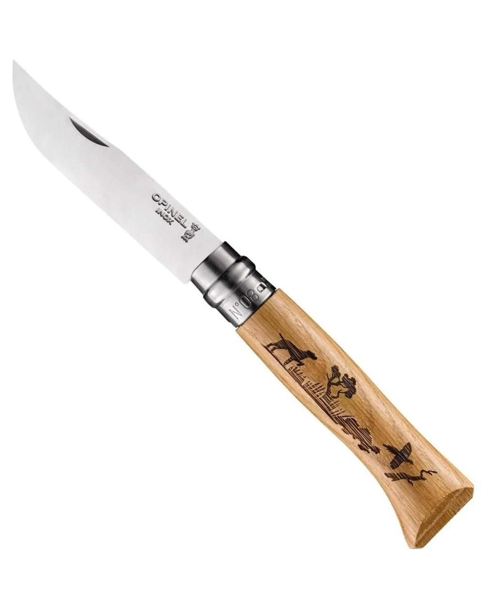 Dog Coloured Opinel No.8 Animalia Knife On A White Background