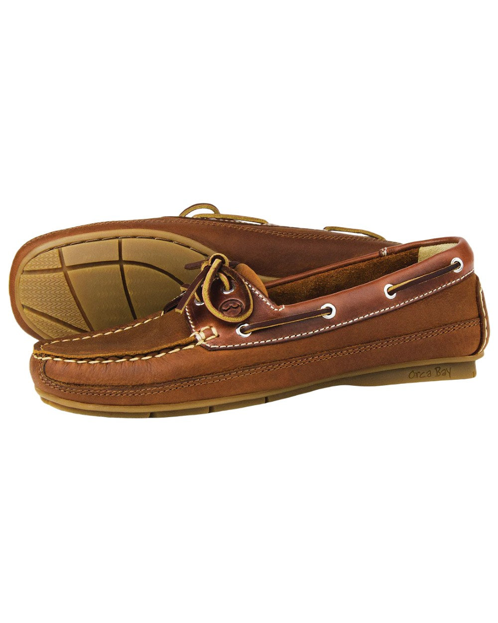 Havana Coloured Orca Bay Bahamas Womens Deck Shoes On A White Background