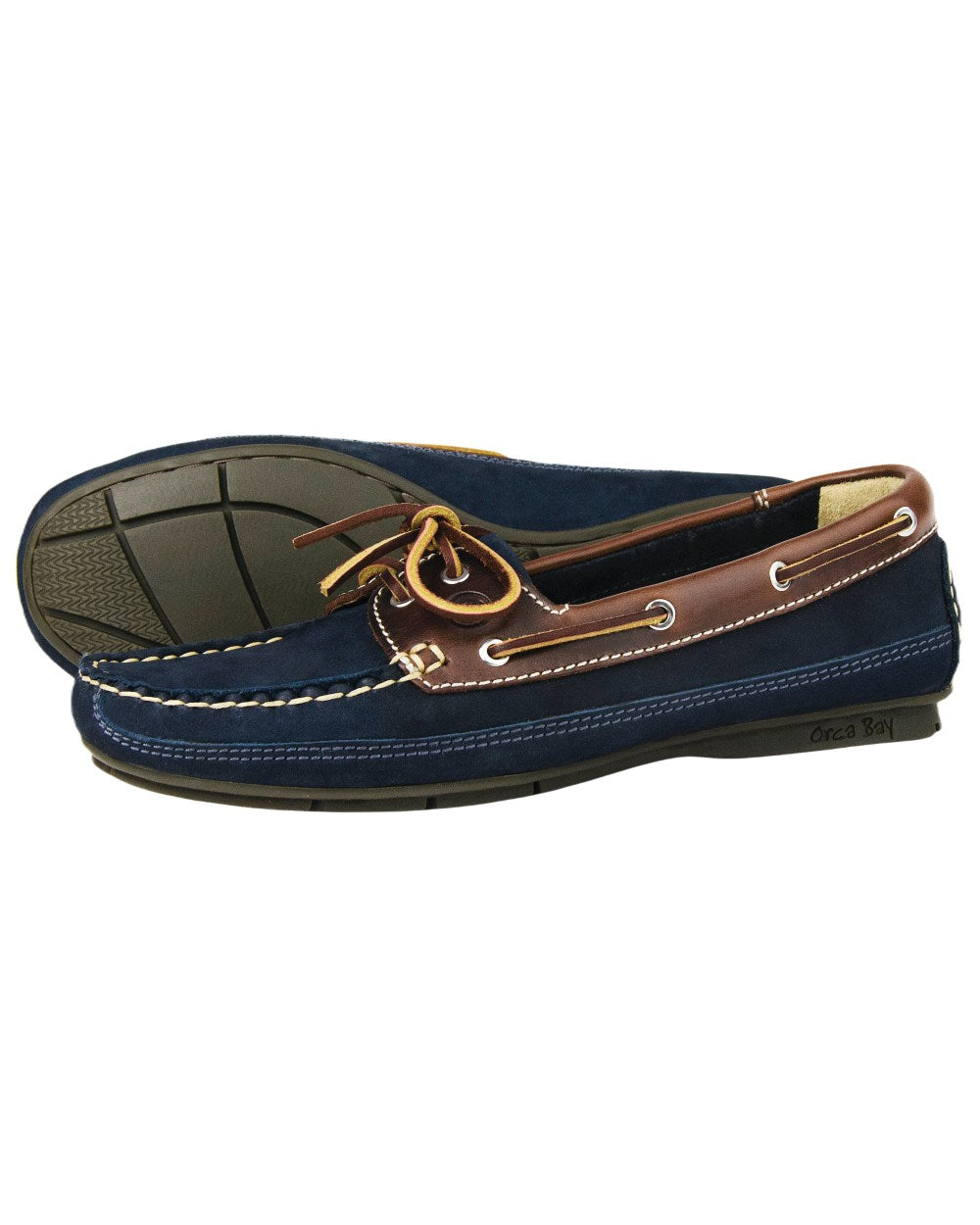 Indigo Coloured Orca Bay Bahamas Womens Deck Shoes On A White Background