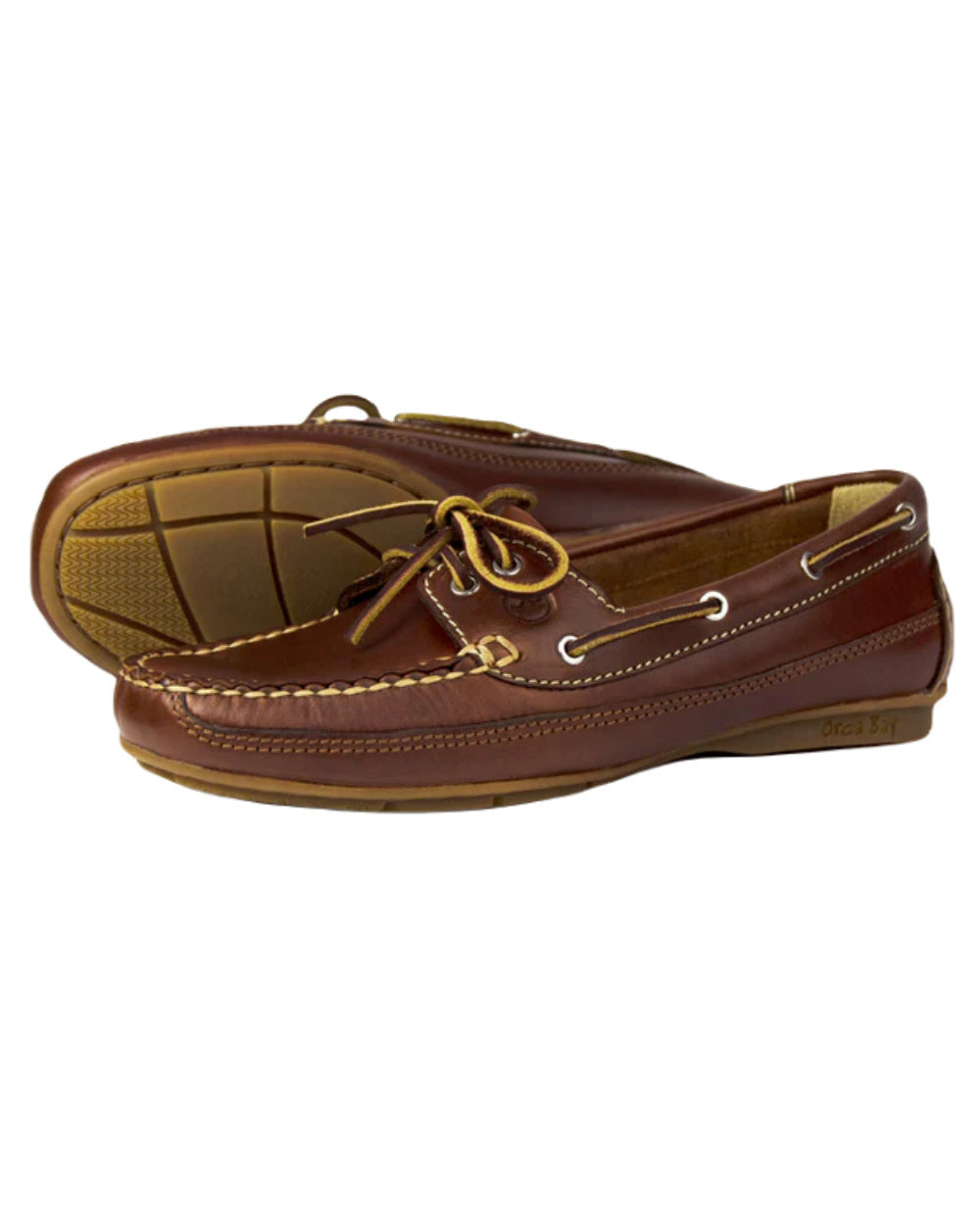 Saddle Coloured Orca Bay Bahamas Womens Deck Shoes On A White Background