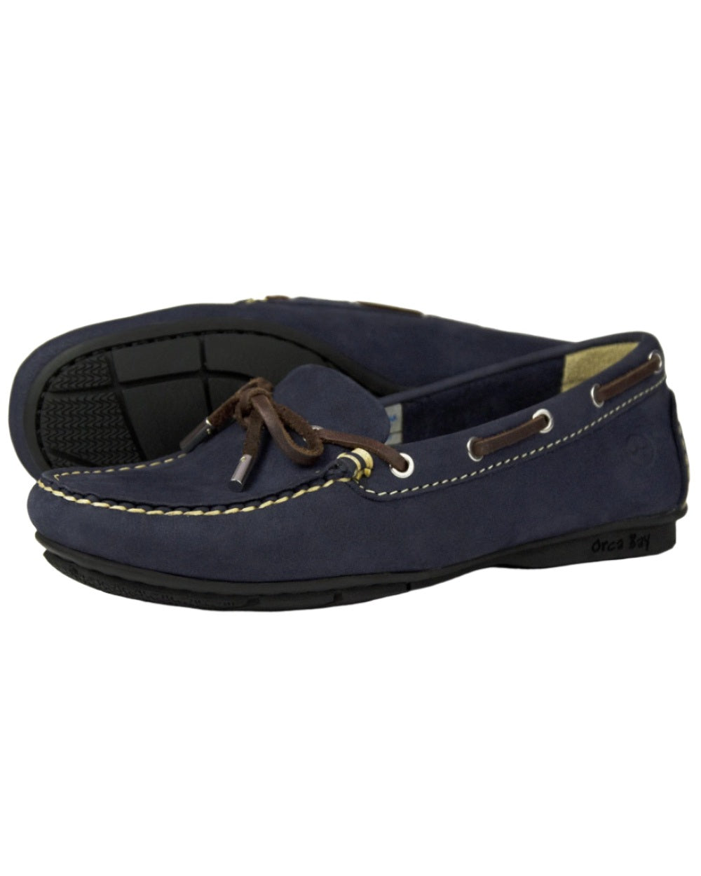 Indigo Coloured Orca Bay Ballena Womens Loafers On A White Background