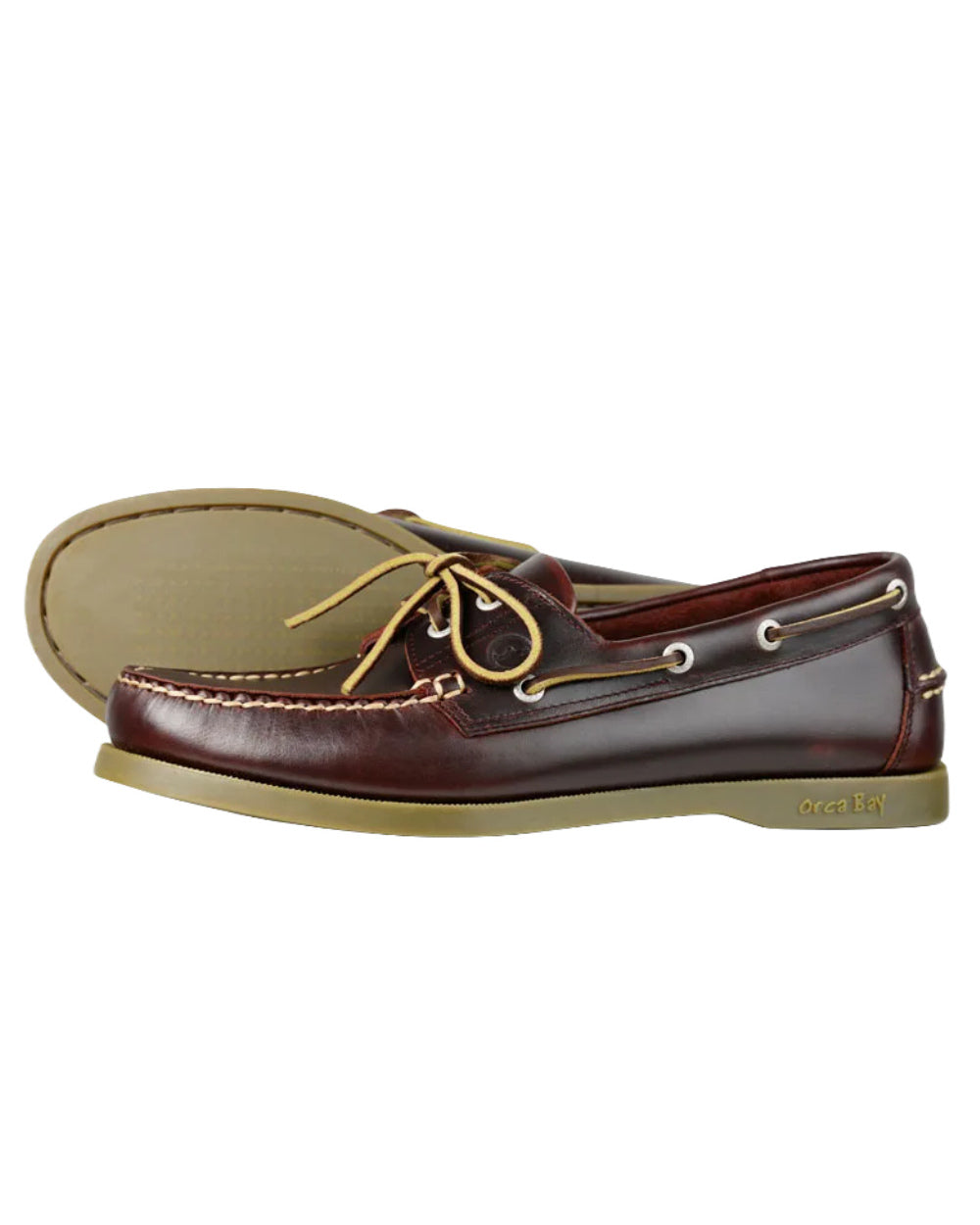 Burgundy Coloured Orca Bay Creek Mens Deck Shoes On A White Background