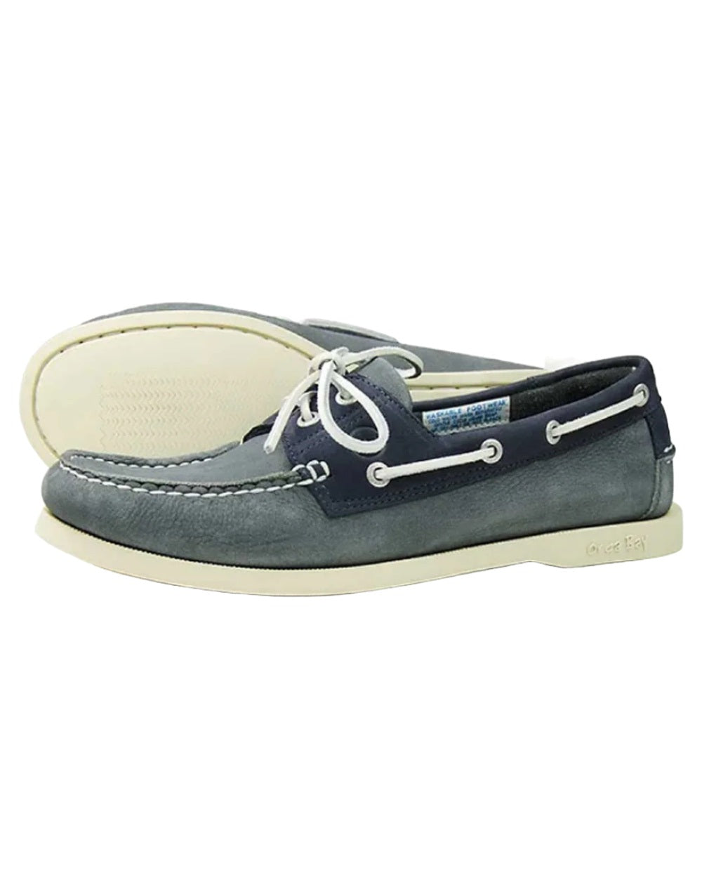 Grey/Indigo Coloured Orca Bay Mens Sandusky Deck Shoes On A White Background