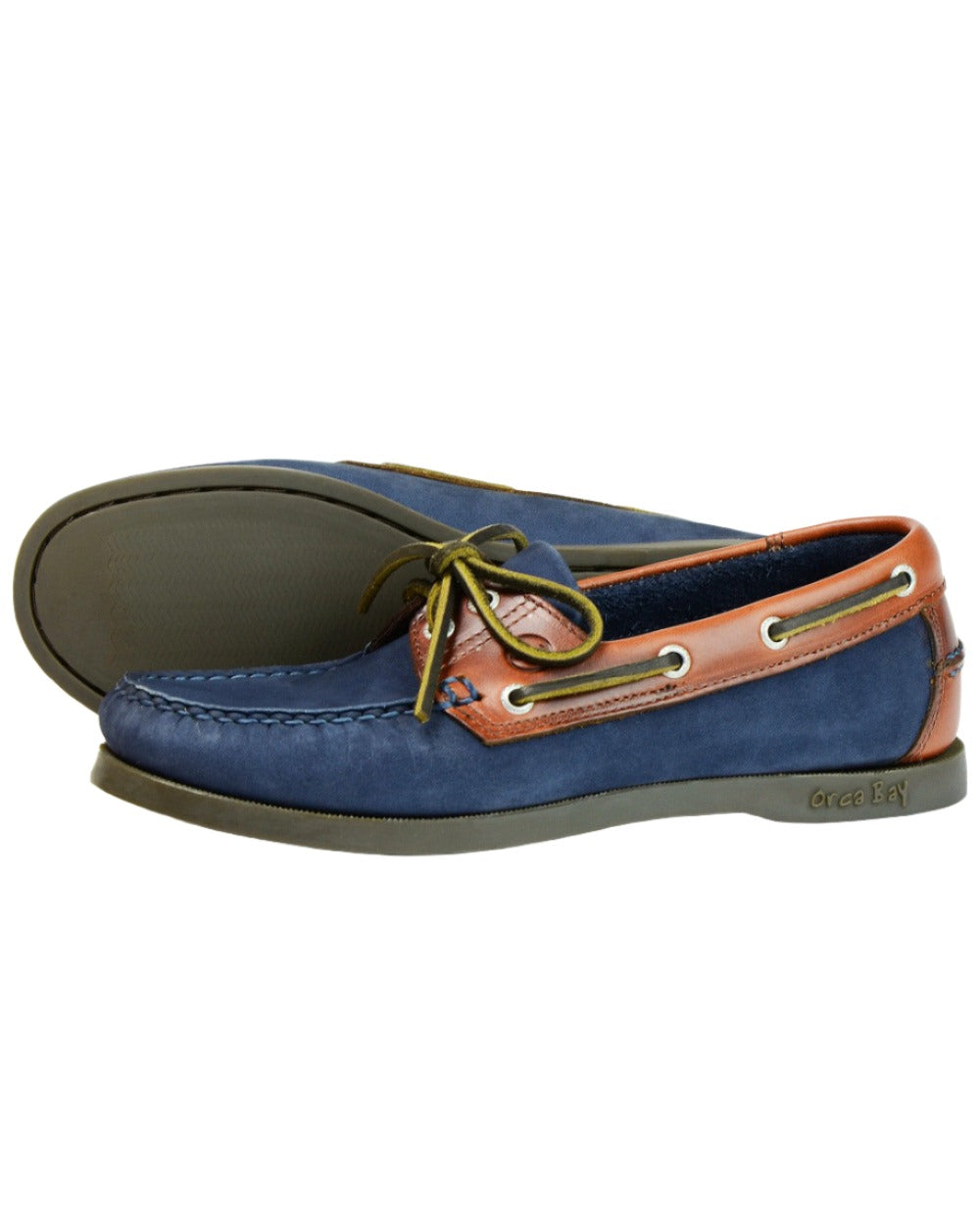 Navy Coloured Orca Bay Oakland Womens Deck Shoes On A White Background