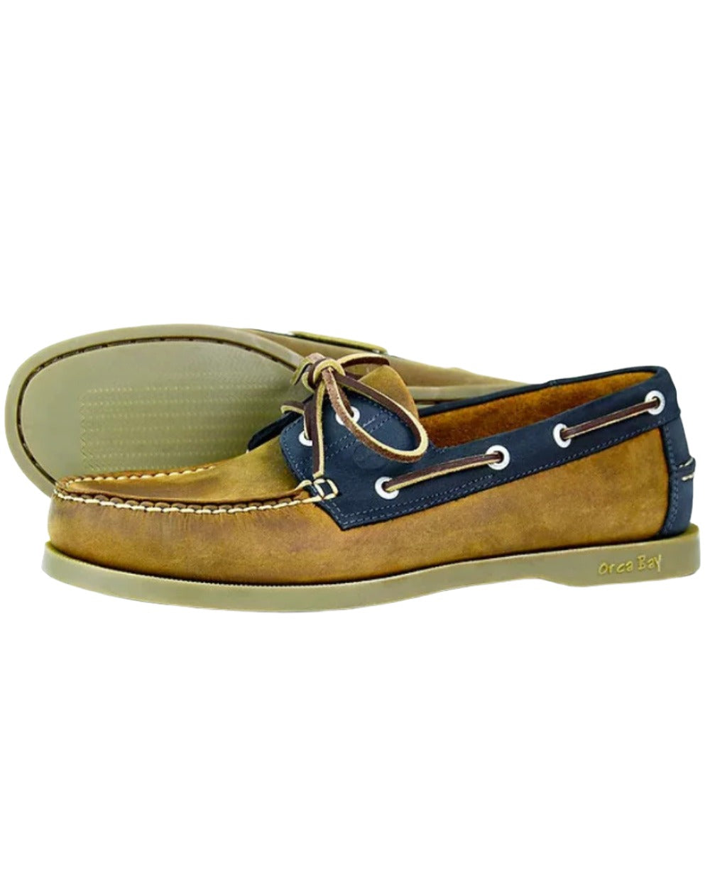 Sand Coloured Orca Bay Oakland Womens Deck Shoes On A White Background
