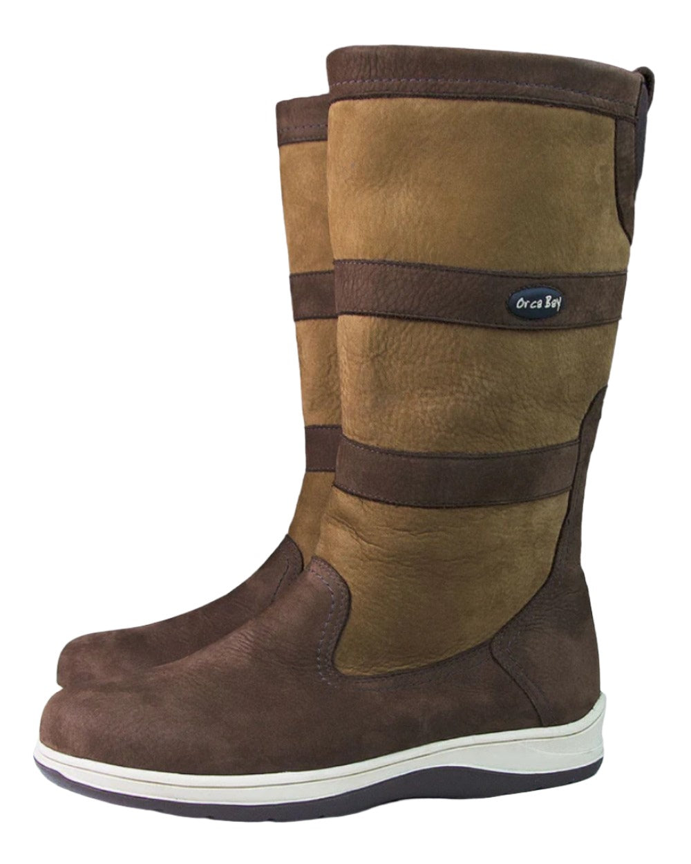 Brown Coloured Orca Bay Storm Sailing Boots On A White Background