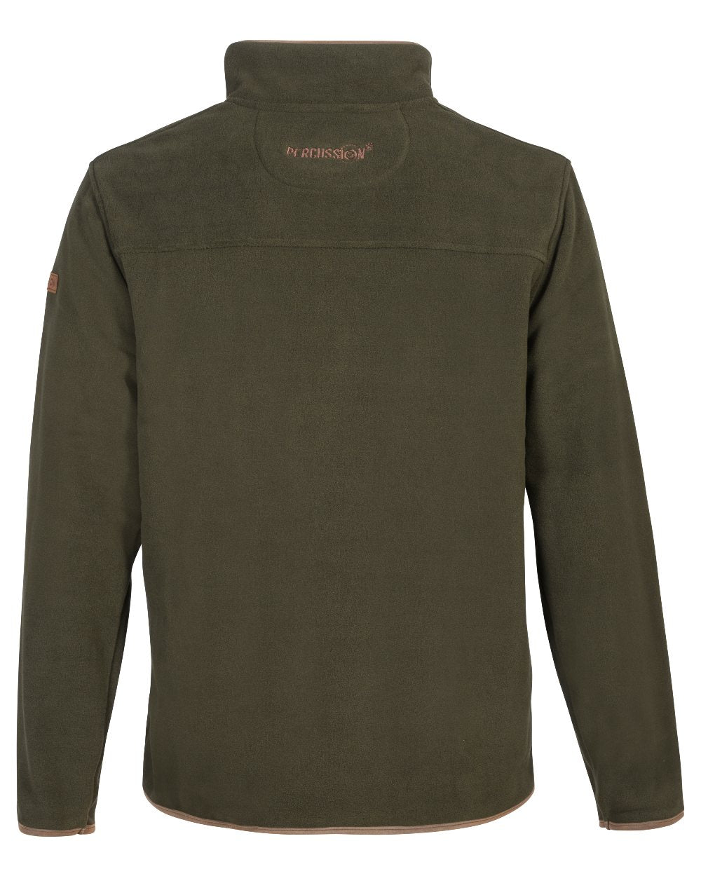Khaki Coloured Percussion Scotland Fleece Jacket On A White Background