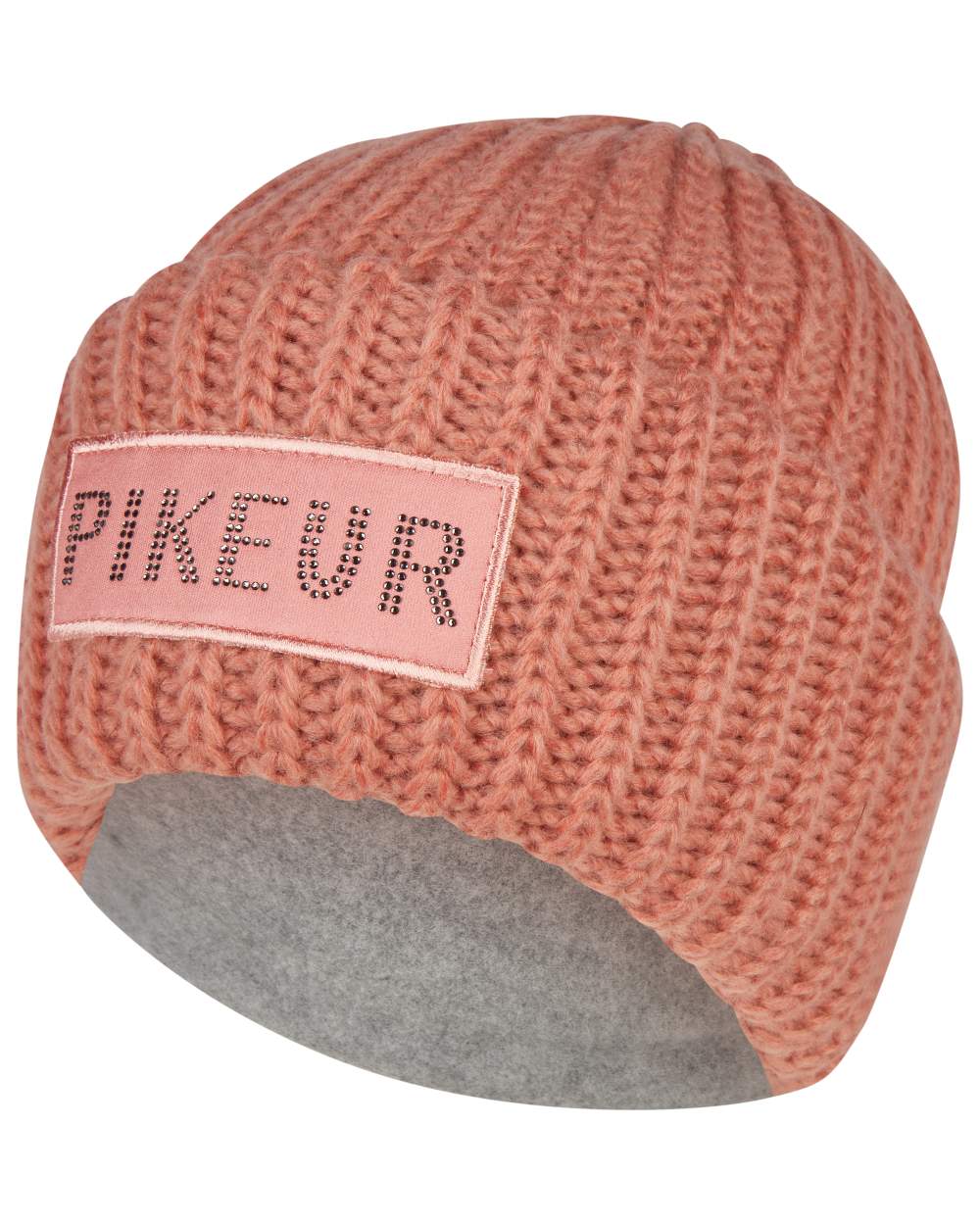 Blossom Coloured Pikeur Strass Batch Beanie On A White Background