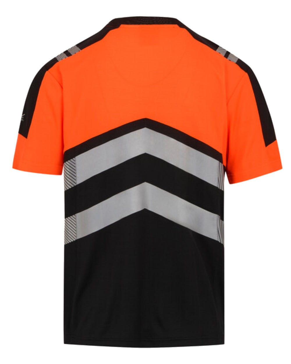 Black Orange Coloured Regatta Mens Hi-Vis X-Pro T-Shirt Class 1 on White Background